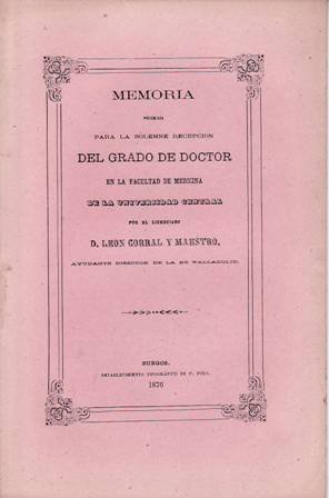 Memoria presentada para la solemne recepción del grado de doctor …