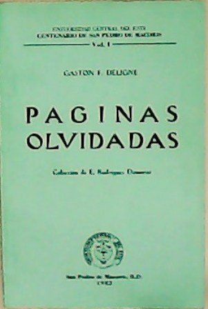 Páginas olvidadas. Volumen I. Colección de E. Rodríguez Demorizi.