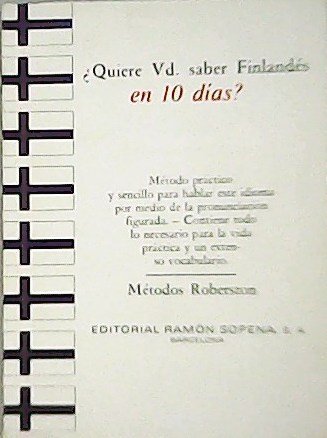 ¿Quiere usted saber Finlandés en diez días? Método práctico y … | Immagine principale