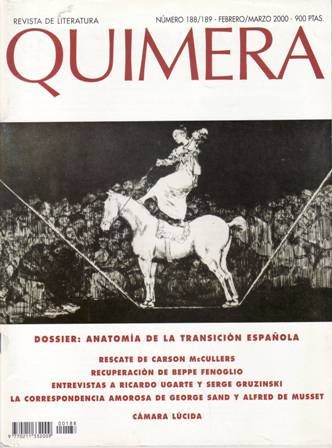 QUIMERA Nº 188/189. Febrero/Marzo 2000. Revista de literatura. Directora: Ana …