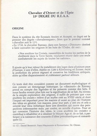 R.E.A.A (Rite écossais ancien et accepté) nums. 15-16-17-18. Chevalier d'Orient …