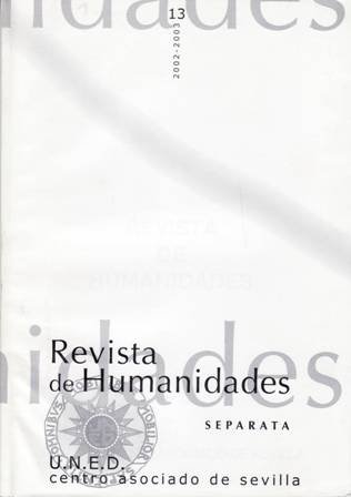 Revista de Humanidades, nº 13, 2002-2003. Separata. Director: Bernardo Pareja …
