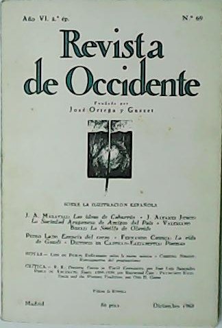 REVISTA DE OCCIDENTE.- Año IV, 2ª época, nº69. Revista Fundada …