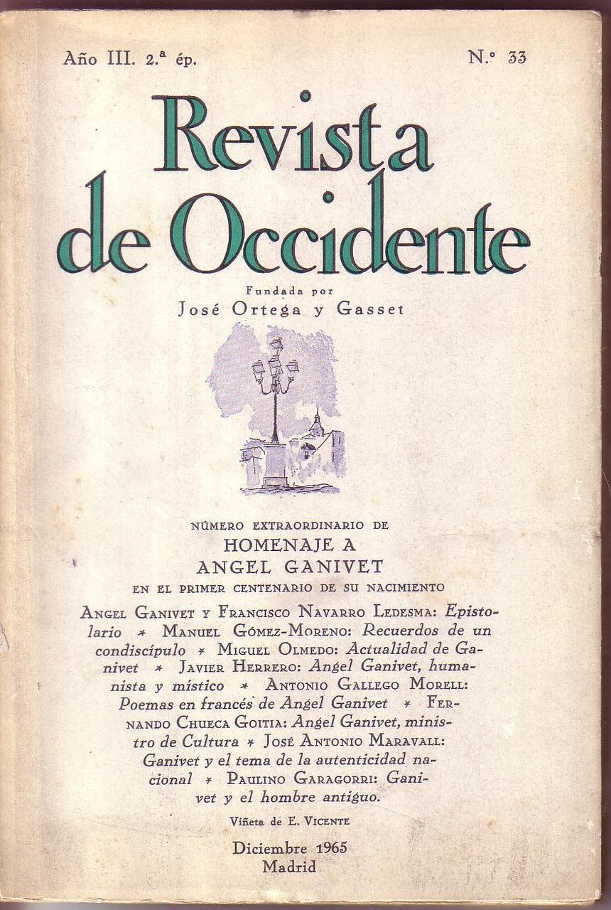 REVISTA DE OCCIDENTE (Segunda época) nº33.- Número extraordinario de homenaje …