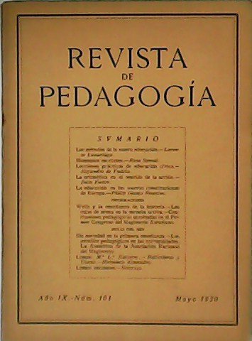 Revista de Pedagogía. Año IX. Nº 101. Colaboran: Lorenzo Luzuriaga, … | Immagine principale