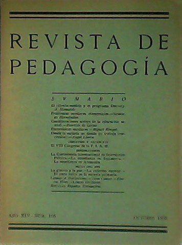 Revista de Pedagogía. Año XIV. Nº 166. Colaboran: A. Hamaide, … | Immagine principale