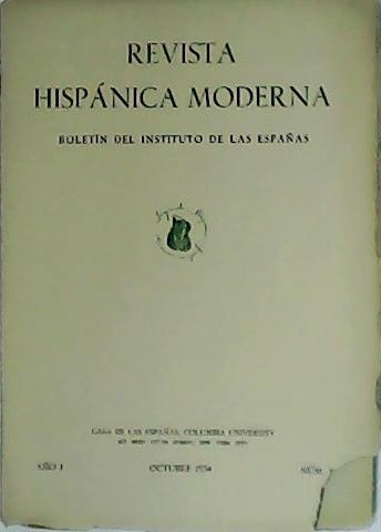 REVISTA HISPÁNICA MODERNA. Año I. Nº 1.