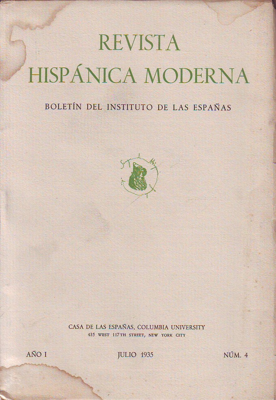 REVISTA HISPÁNICA MODERNA, Año I. Nº4. Boletín del Instituto de …