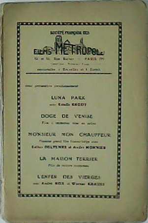 Societé Française des Fims Metropolic. Cinégraphie - Opinions - Tendances … | Immagine principale