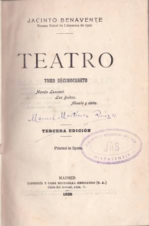 TEATRO. Manolo Lescaut / Los Buhos / Abuela y nieta.