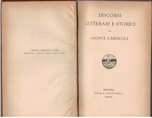 Discorsi letterari e storici di Giosuè Carducci