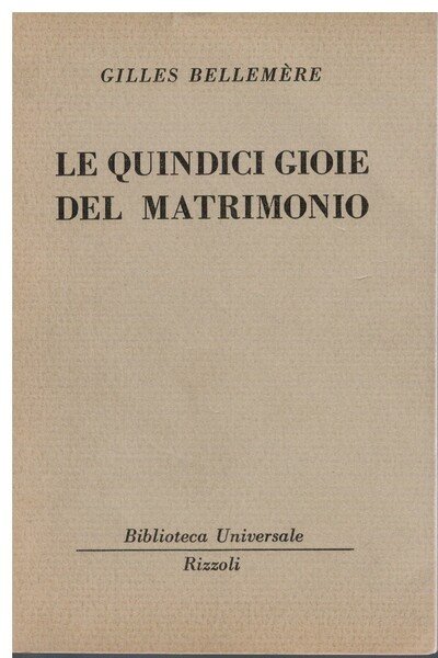 Le quindici gioie del matrimonio