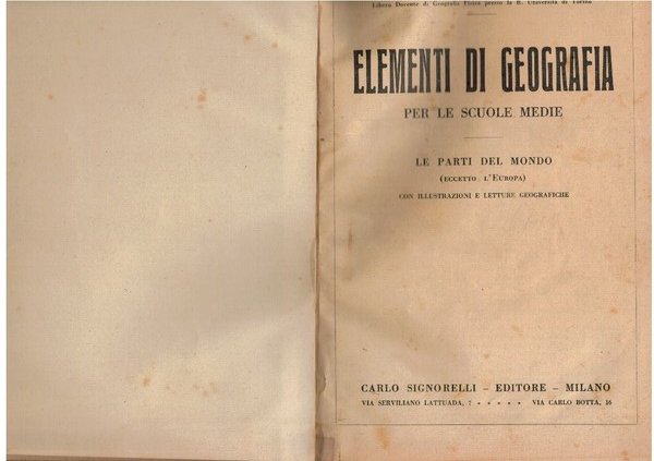 Elementi di geografia per le scuole medie
