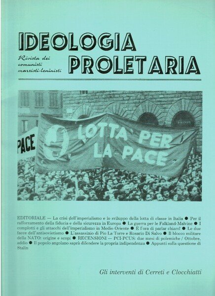 Ideologia proletaria rivista dei comunisti marxisti Leninisti