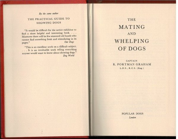 The mating and whelping of dogs