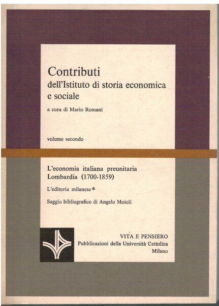 Contributi dell'istituto di storia economica e sociale volume secondo