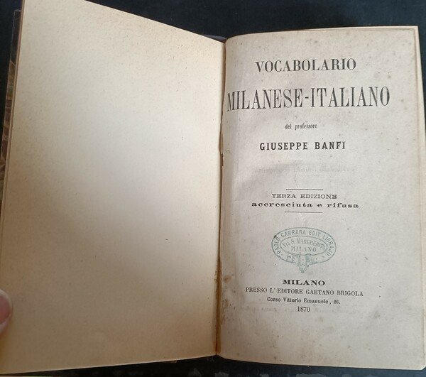 Vocabolario Milanese Italiano