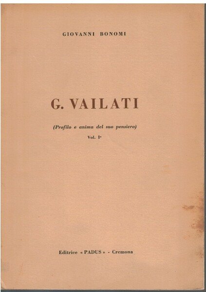 G. Vailati Volume I