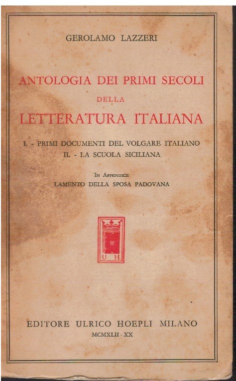 Antologia dei primi secoli della letteratura italiana