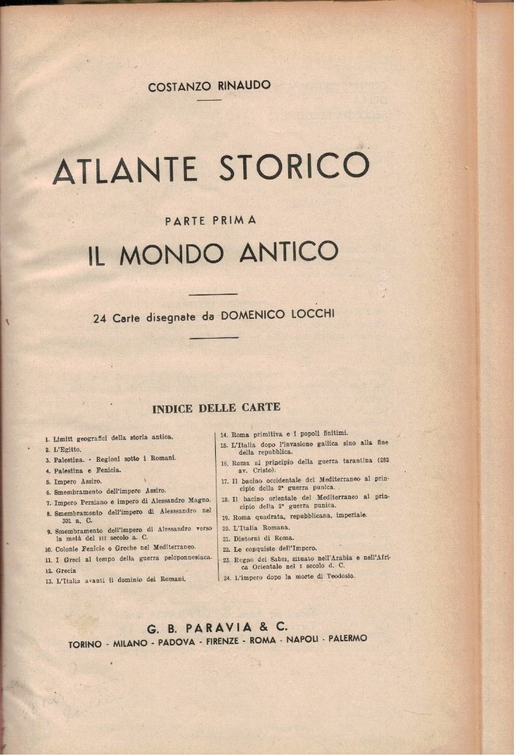 Atlante storico Parte prima. Il mondo antico