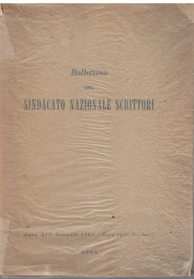 Bollettino del Sindacato Nazionale Scrittori | Immagine principale