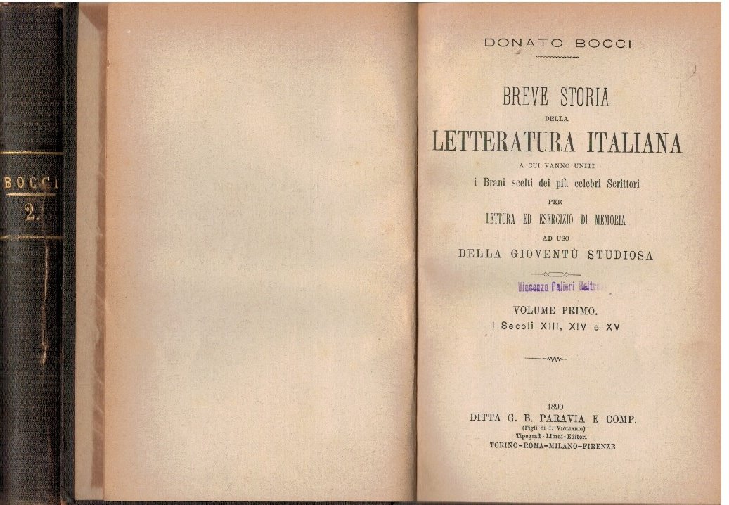 Breve storia della letteratura italiana Vol.1 e 2
