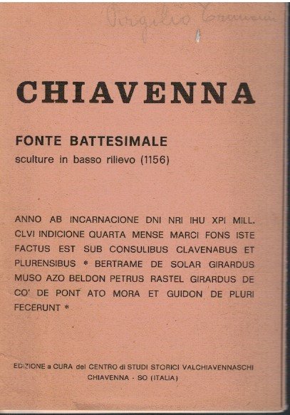 Chiavenna fonte battesimale sculture in basso rilievo