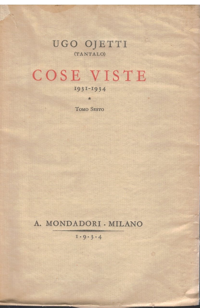 Cose viste Tomo Sesto