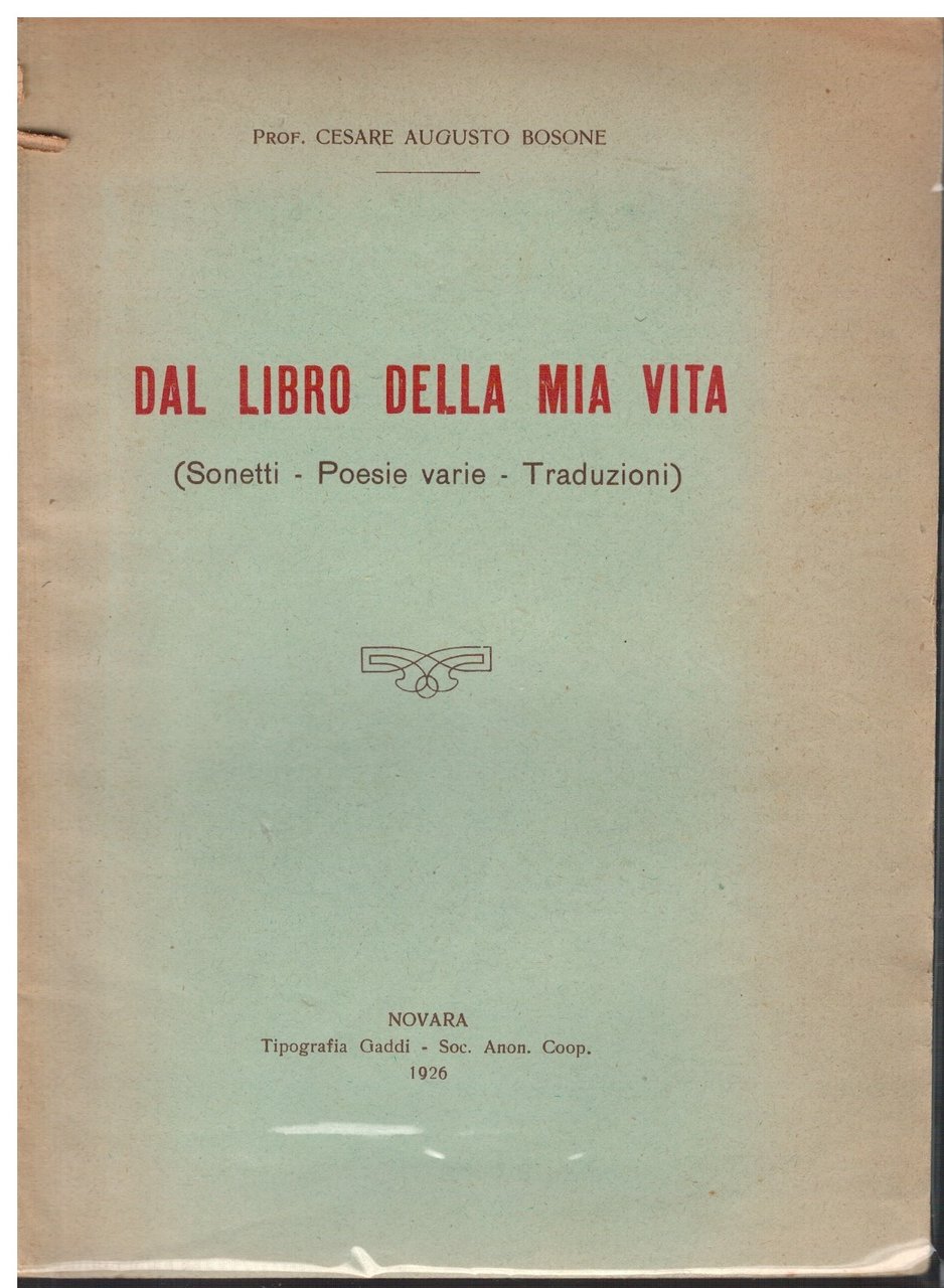 Dal libro della mia vita (Sonetti - Poesie varie - …