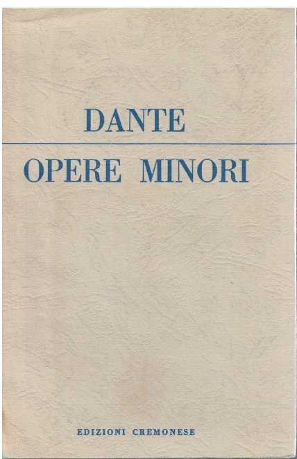 Dante Opere minori