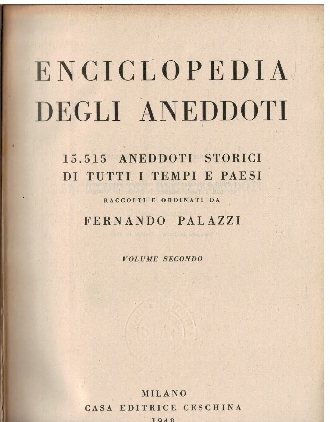 Enciclopedia degli aneddoti Volume secondo