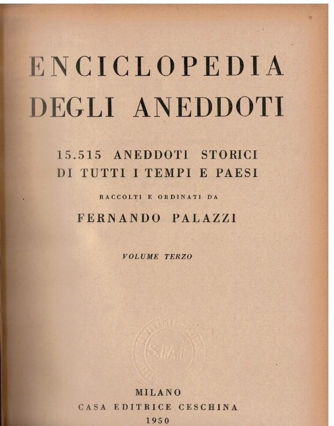 Enciclopedia degli aneddoti Volume terzo