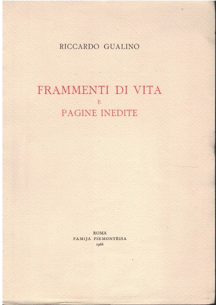 Frammenti di vita e pagine inedite