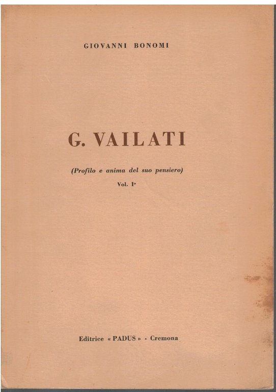 G. Vailati Volume I