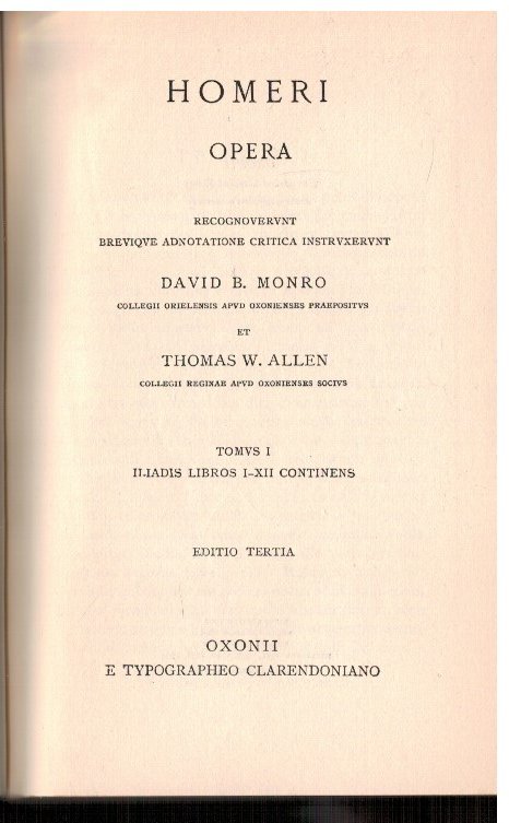 Homeri opera tomus I