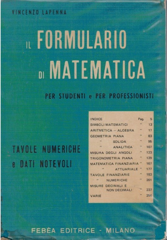 Il formulario di matematica per studenti e per professionisti