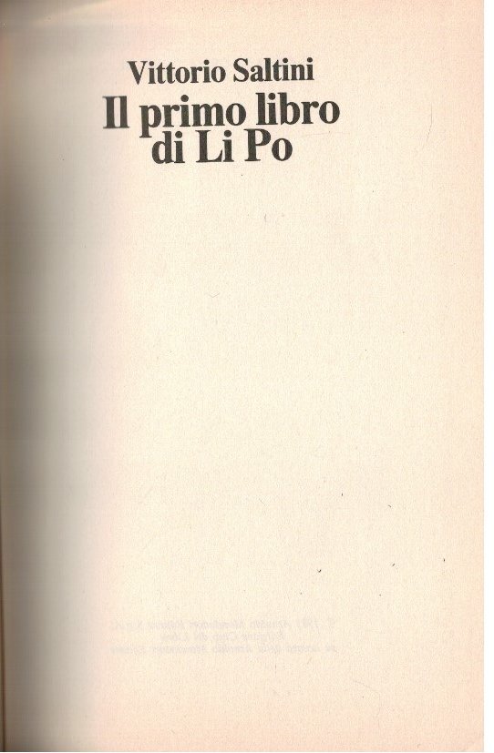 Il primo libro di Li Po