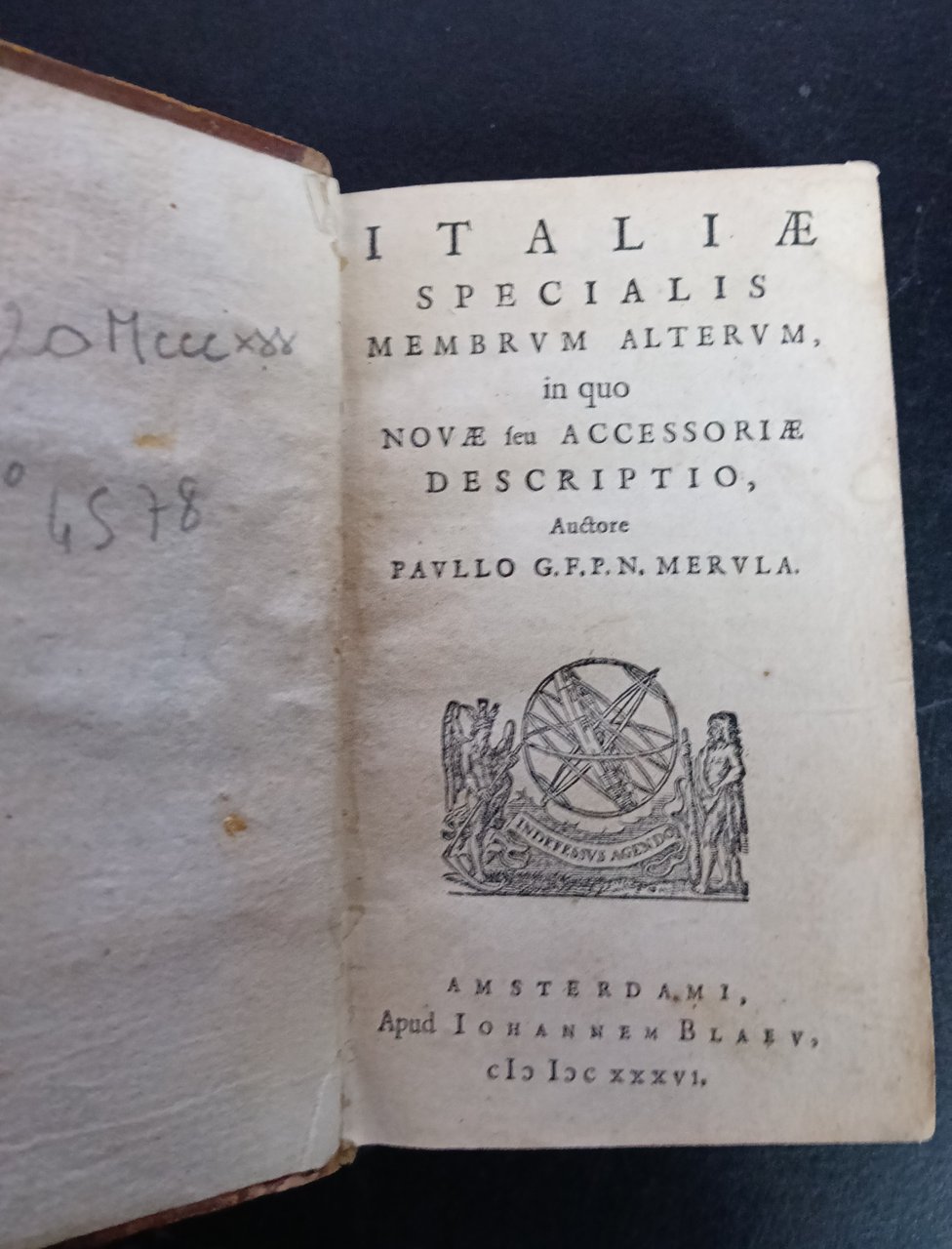 Italiae specialis membrum alterum in quo novae seu accessoriae descriptio.