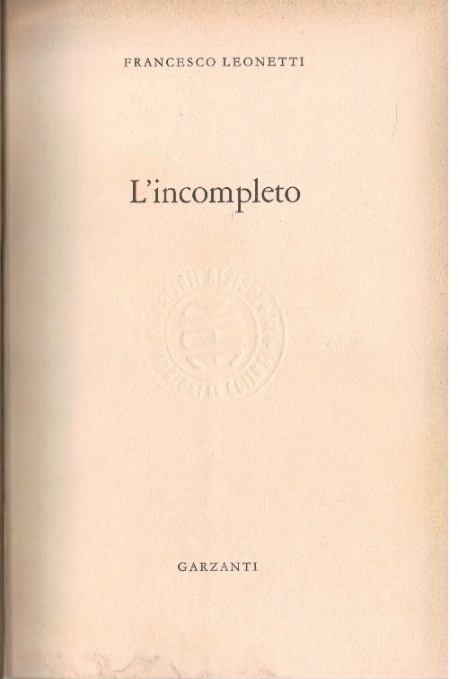 L'incompleto