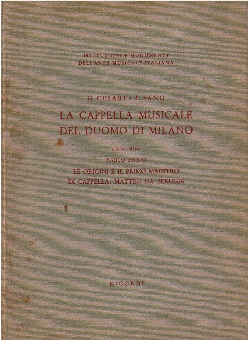 La cappella musicale del Duomo di Milano Parte prima