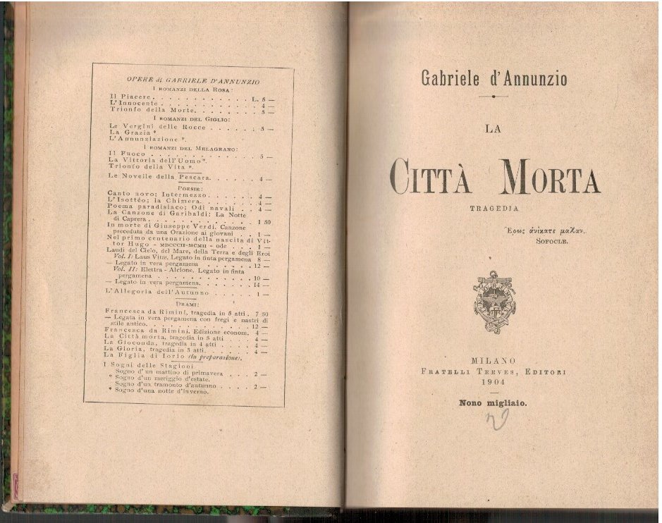 La città morta. Tragedia