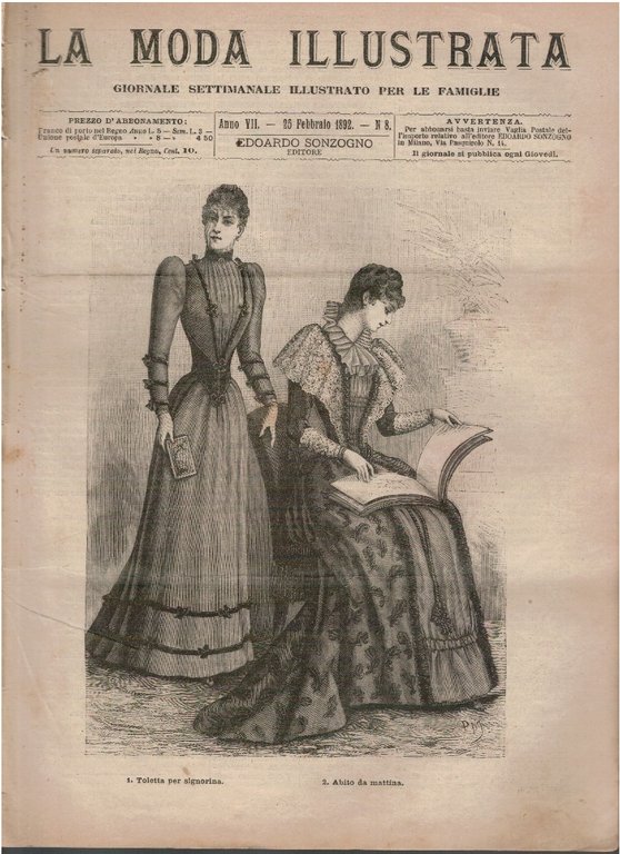 La moda illustrata. Giornale settimanale illustrato per le famiglie N.8