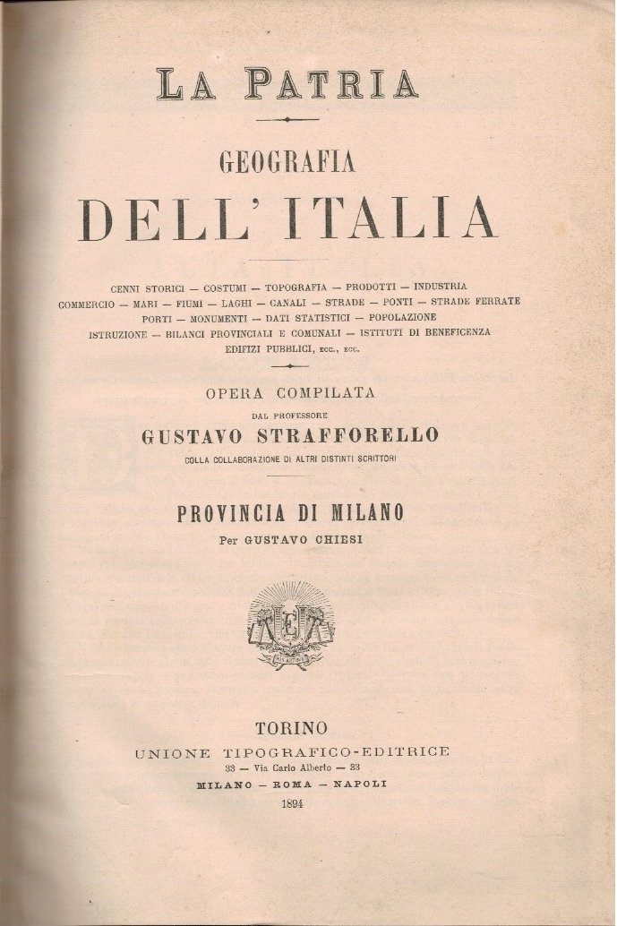 La patria. Geografia dell'Italia. Provincia di Milano