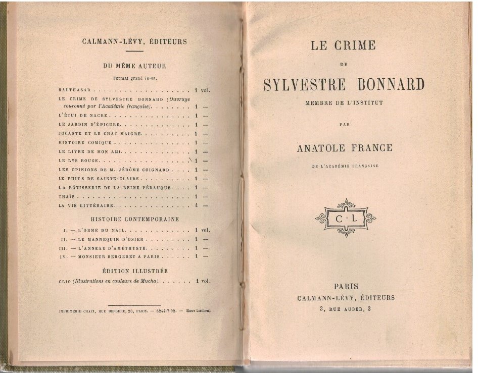 Le crime de Sylvestre Bonnard