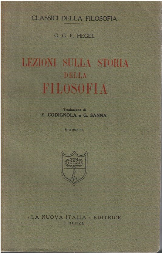 Lezioni sulla storia della filosofia volume II