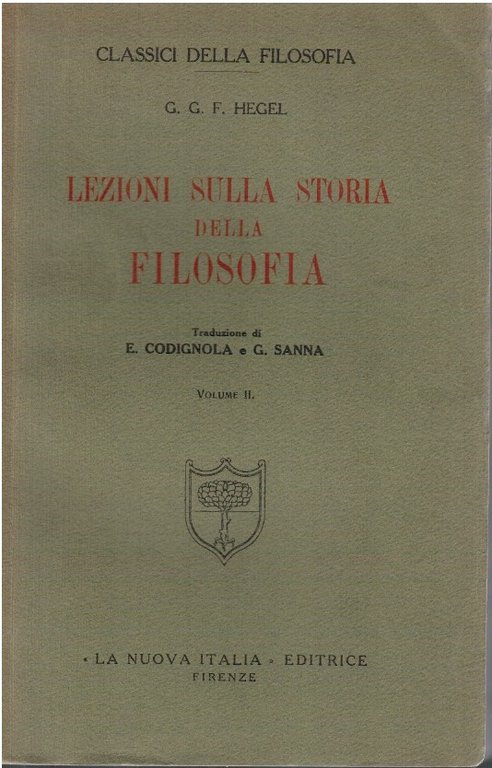Lezioni sulla storia della filosofia volume II