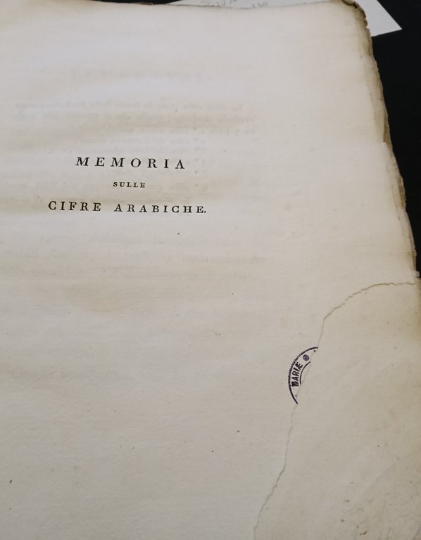 Memoria sulle cifre arabiche attribuite fino a' giorni nostri agl'indiani …