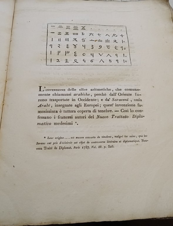 Memoria sulle cifre arabiche attribuite fino a' giorni nostri agl'indiani …
