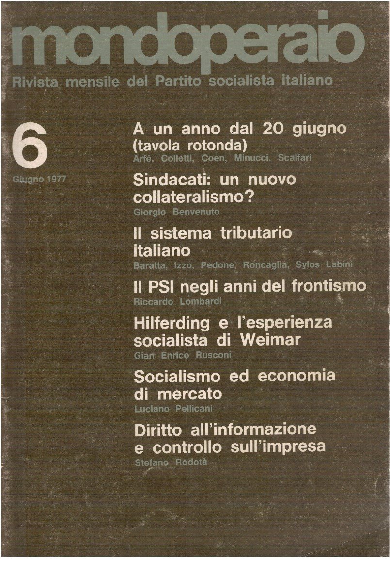 Mondoperaio. Rivista mensile del partito socialista italiano