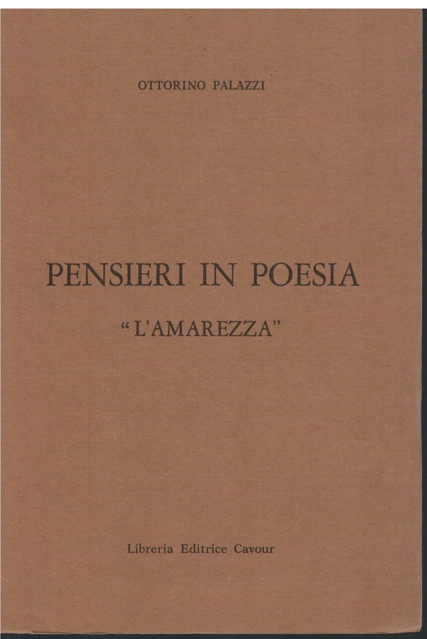 Pensieri in poesia "L'Amarezza"